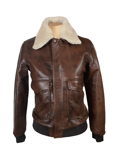 Winstons Genuine Leather Jacket with Fur Collar