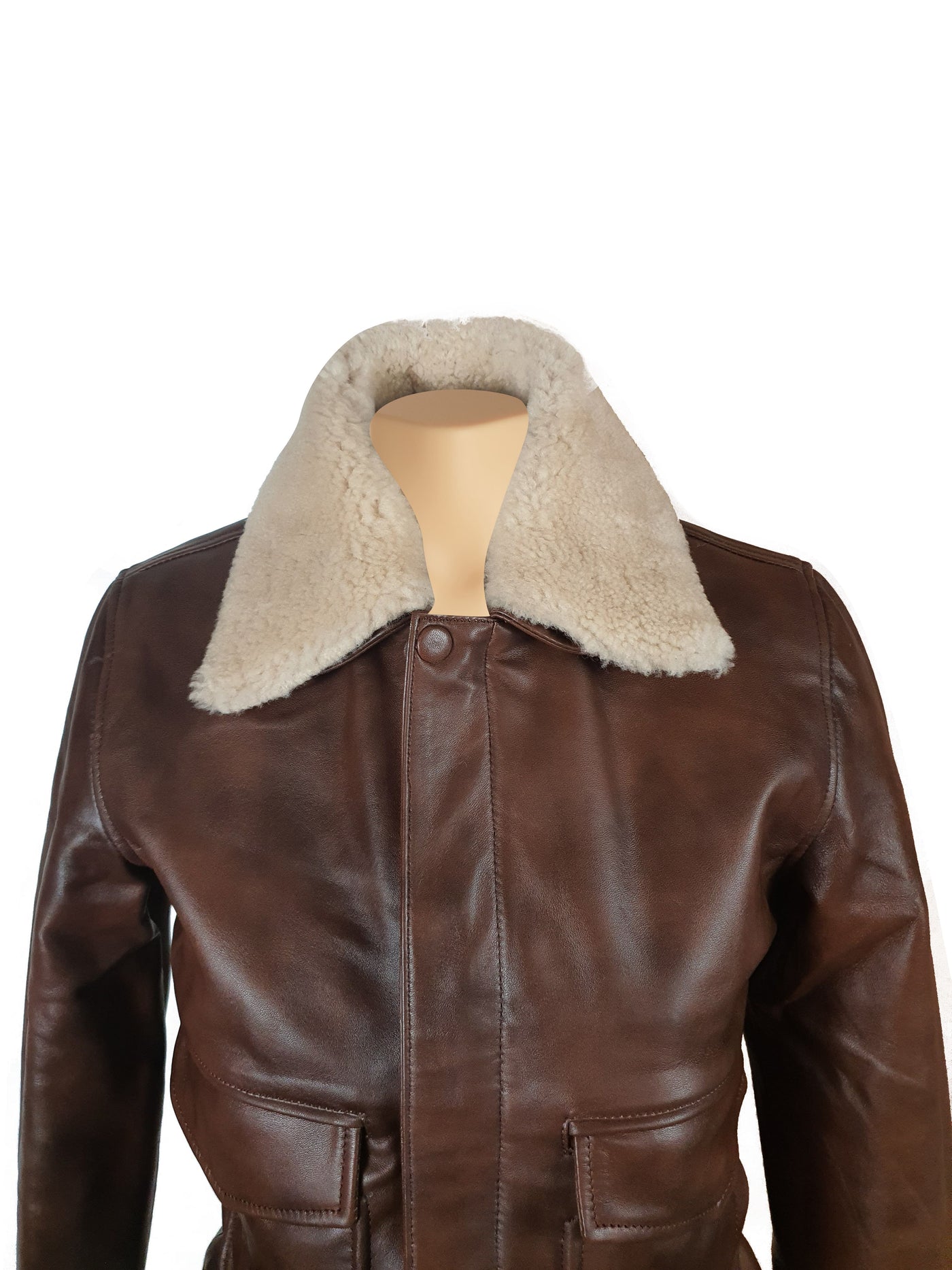 Fur Collar Cindy's two-toned brown leather jacket