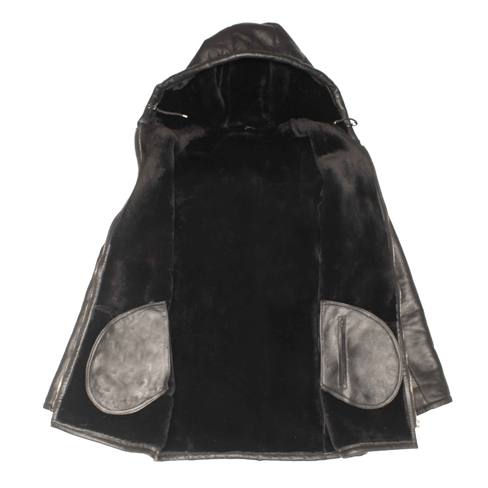 Jackson's hooded shearling coat