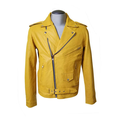 Soft Waist Belt Olson's yellow biker leather jacket