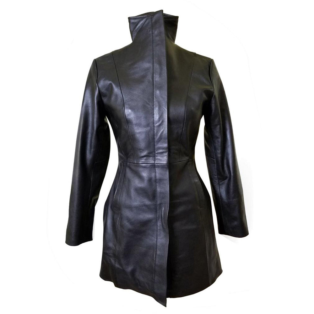 Wind Flaps Women's Long Coat with Vents