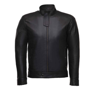 Asher plain Black Cafe Racer jacket