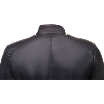 Asher plain Black Cafe Racer jacket