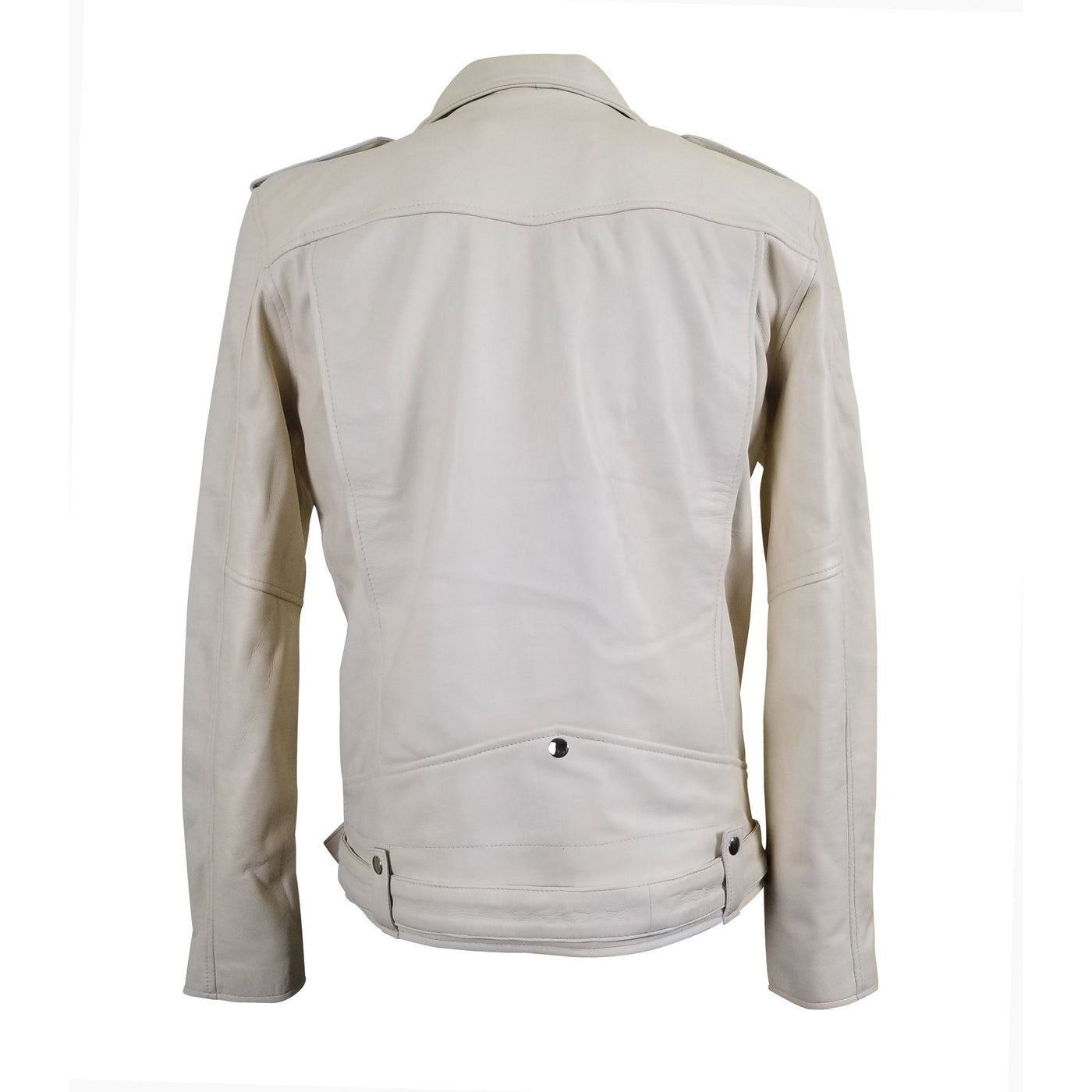 Waist Belt Holman's Cream Biker Leather Jacket