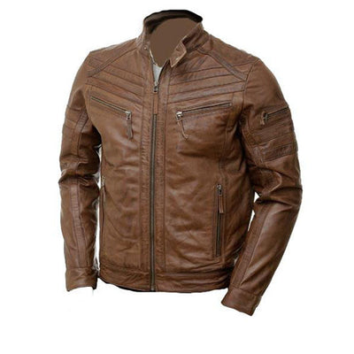 brown leather jacket men - Lusso Leather - 1