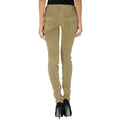 Beige Suede leather pants - Lusso Leather - 2