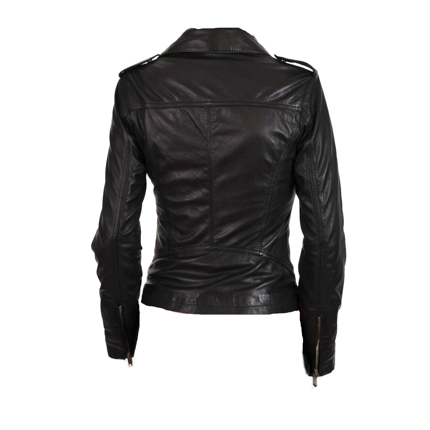 Women's classic biker style leather jacket - Lusso Leather - 2
