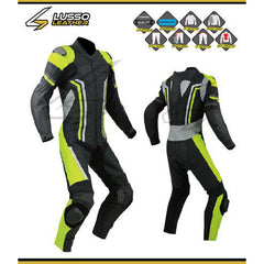 Arlo's motorcycle leather suit