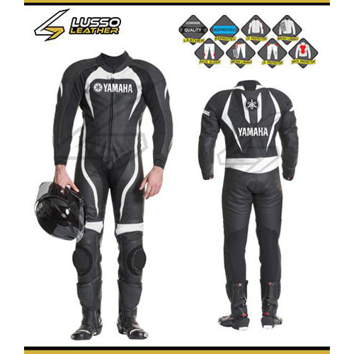 Brand New Waterproof Yamaha's black and white leather jacket