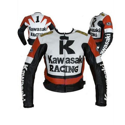 High-quality Red and white Kawasaki motorcycle armor protection jacket