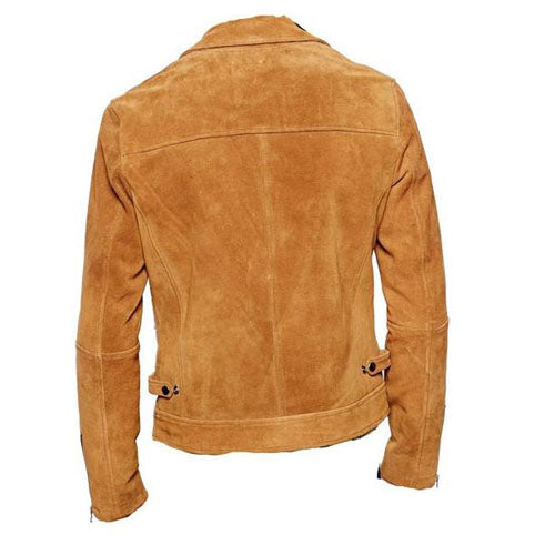Collared Suede leather jacket - Lusso Leather - 2