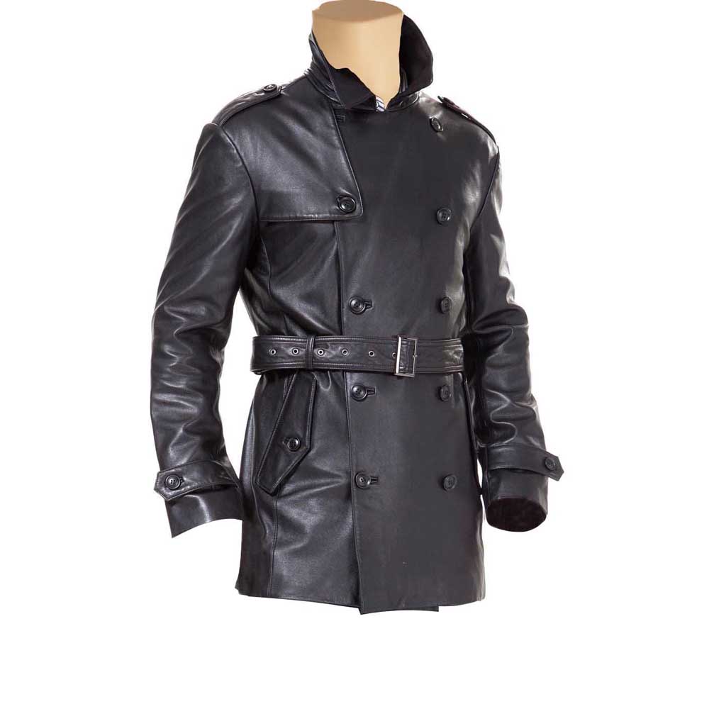 Leather long coat