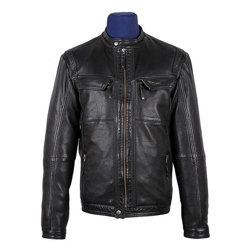 Men's Bonito Black Leather Jacket, motorcycle leather jacket. – Lusso ...