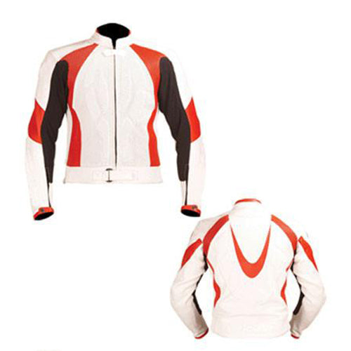 soft and cozy Red and white motorcycle armor protection jacket