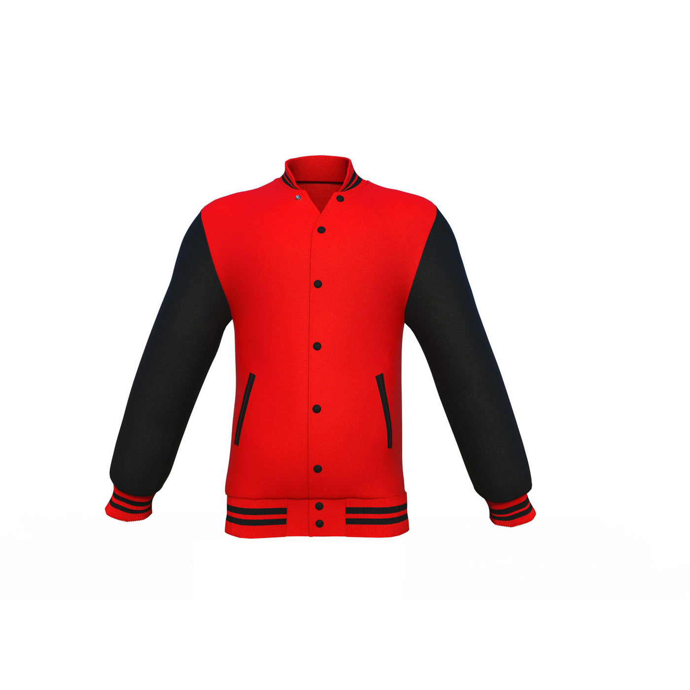High-Quality Red Varsity Letterman Jacket Black Sleeves