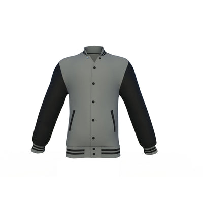 High Class Black Sleeves Grey Varsity Letterman Jacket