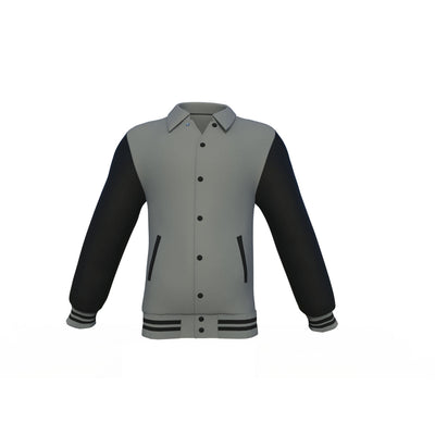 High Class Black Sleeves Grey Varsity Letterman Jacket