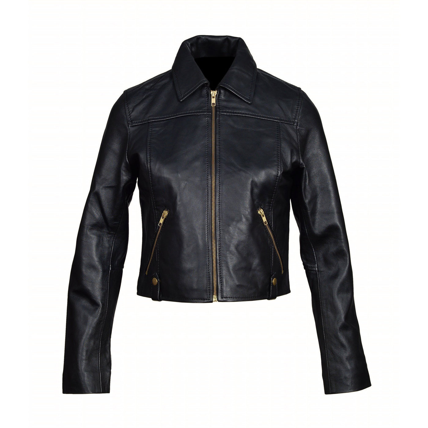 Unique Moesha's classic crop leather jacket