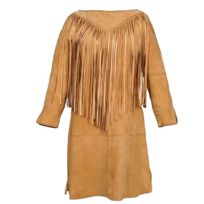 Maya fringed western suede coat