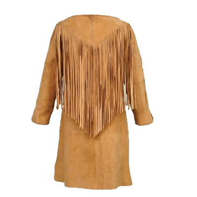 Maya fringed western suede coat