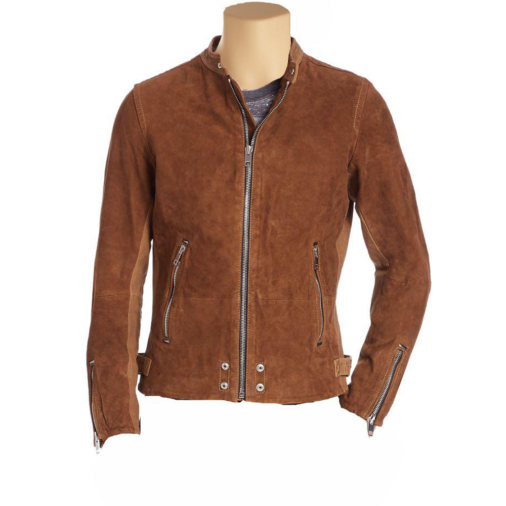 Fashionable Suede cafe racer coat