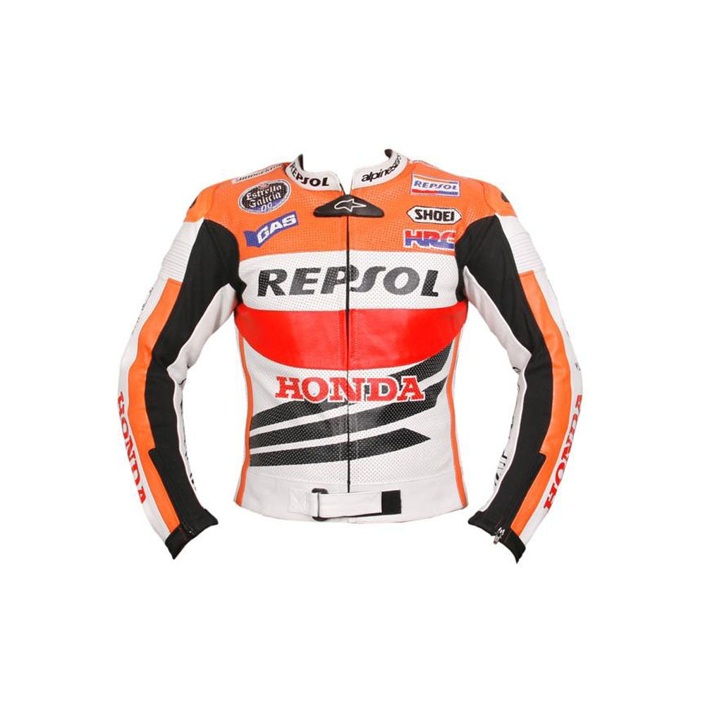 Honda repsol motorycle jacket with armor protection – Lusso Leather