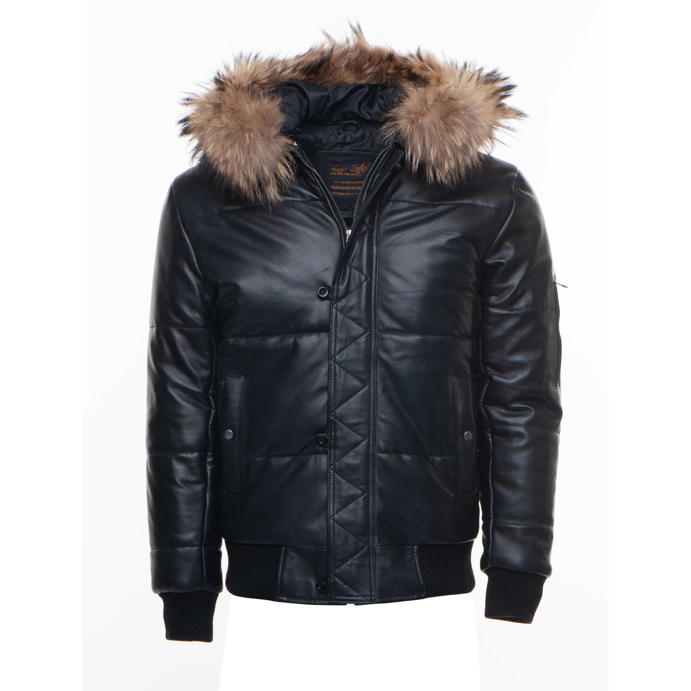 Traynor's Puffer Winter Jacket with Ribbed Cuffs and Waist and Fur Trim