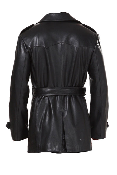 Leather long coat 
