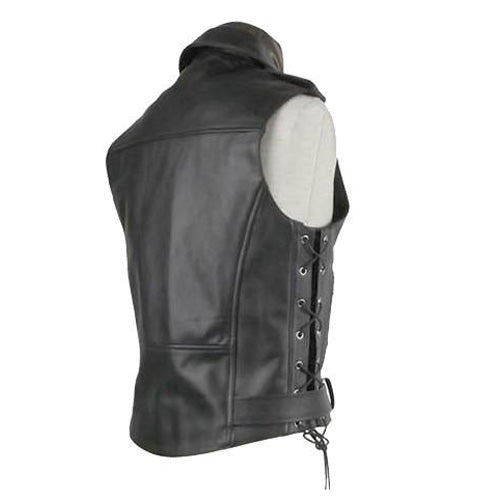 Biker leather jacket with waist belt - Lusso Leather - 2