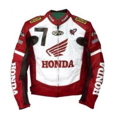 Comfortable Red/White Honda motorcycle armor protection jacket