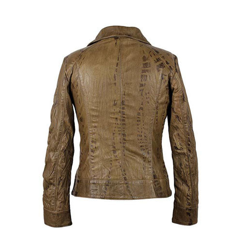Perfect Women's Sterling Olive Green Leather Jacket
