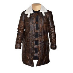 The Dark Knight Rises Bane's Distressed Leather Trench Coat