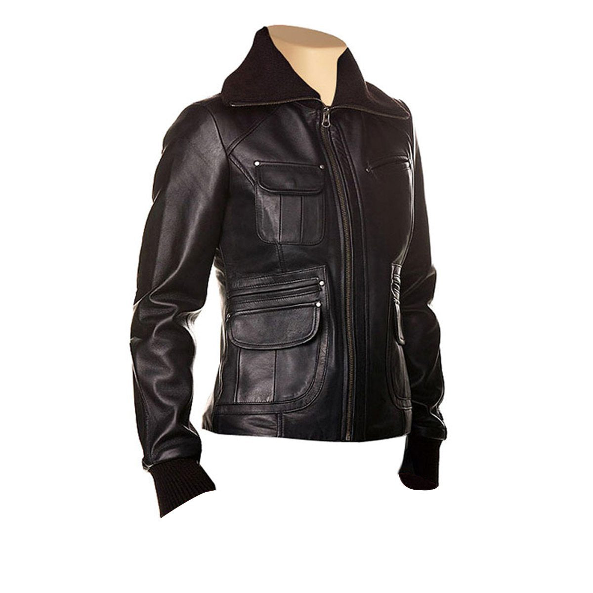 Relaxing Women's Deborah Black Leather Jacket