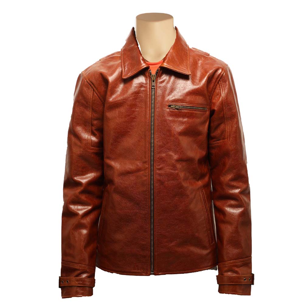 Baker's Classic Half Belt Vintage Tan Oiled Leather Jacket – Lusso Leather