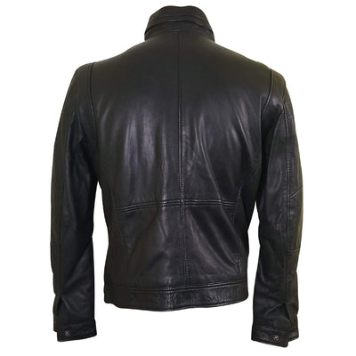 Flap pockets on the Benson Zip Up Leather Jacket