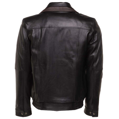 Byrne's brown and black Aviator leather jacket