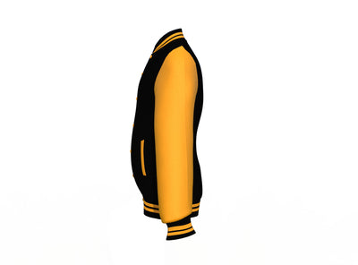 protective Gold Sleeves Black Varsity Letterman Jacket