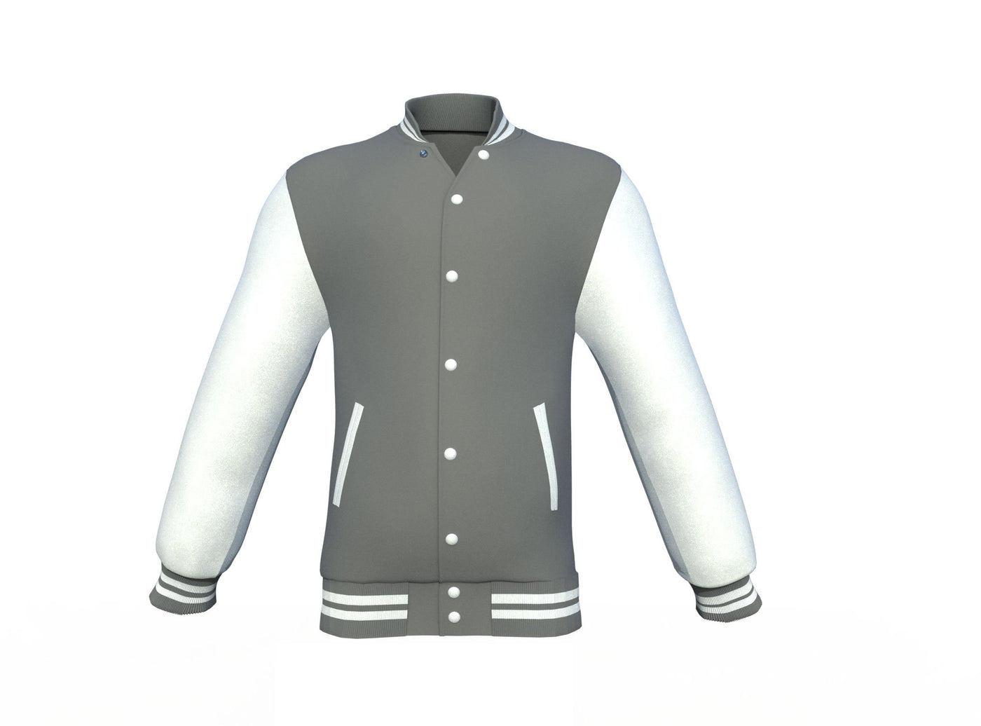 Softshell White Sleeves Grey Varsity Letterman Jacket