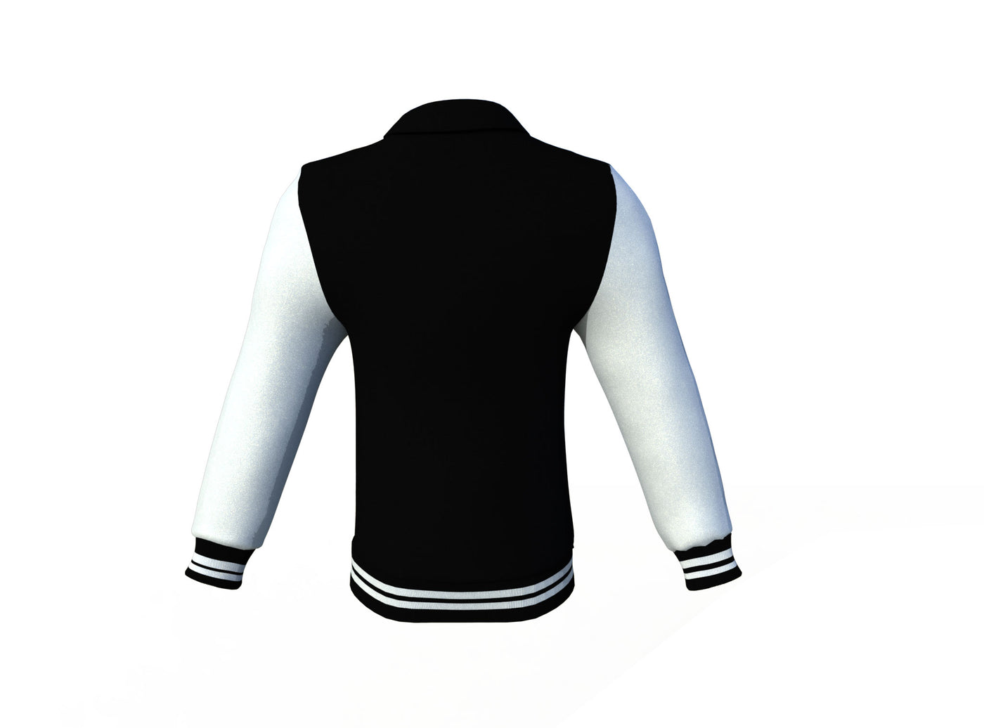 Comfortable Black Varsity Letterman Jacket with White Sleeves