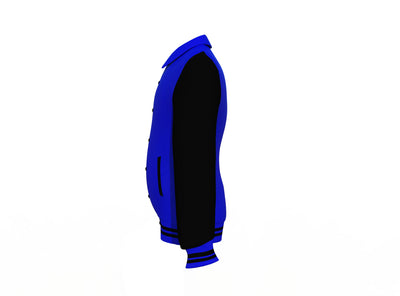 Best Quality Black Sleeves Blue Varsity Letterman Jacket 