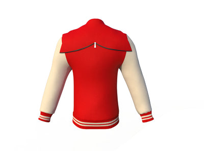 Brand New Red Varsity Letterman Jacket with Cream Sleeves
