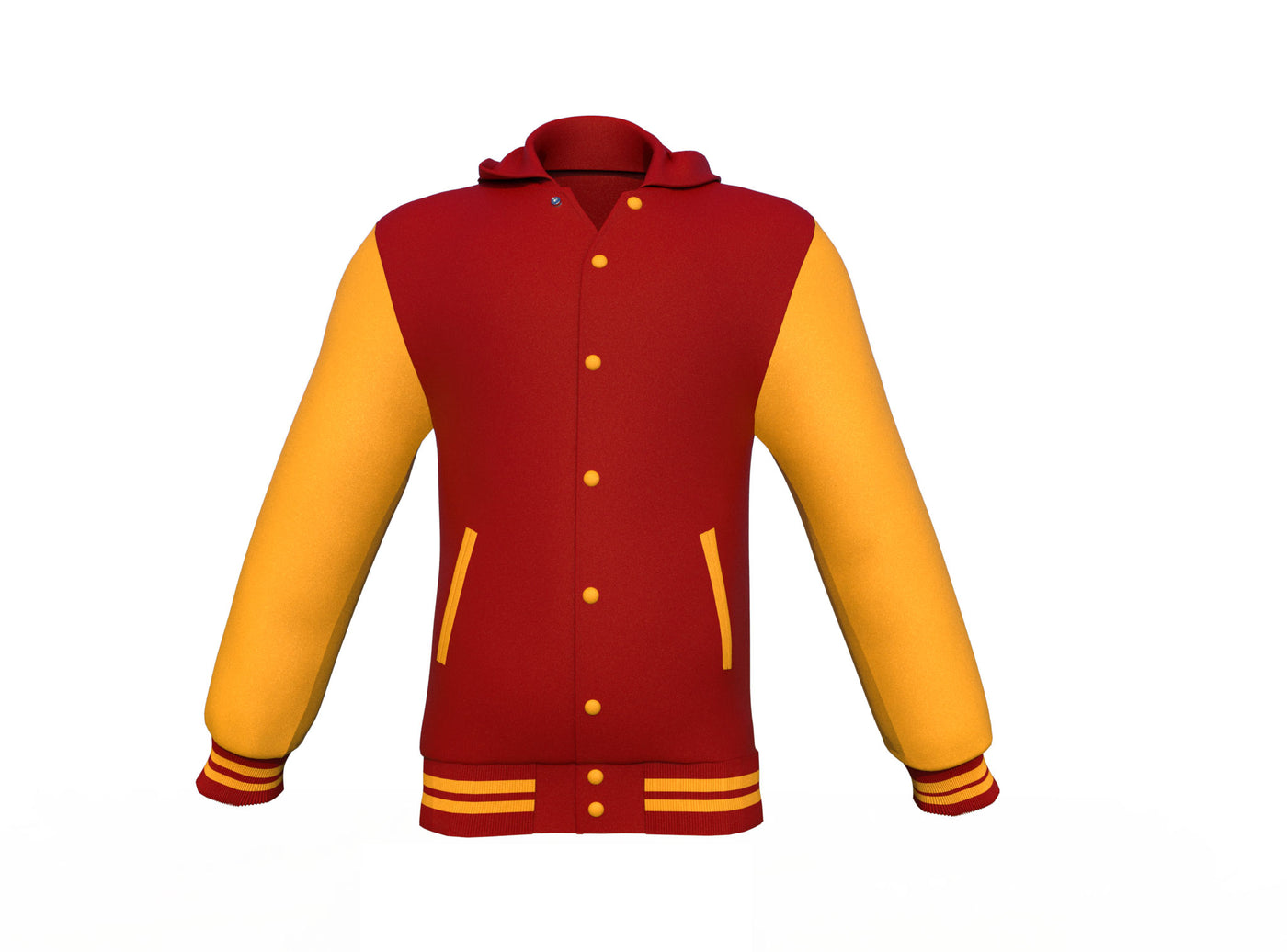Soft to the touch and protective Gold Sleeves Maroon Letterman Jacket 