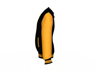 protective Gold Sleeves Black Varsity Letterman Jacket