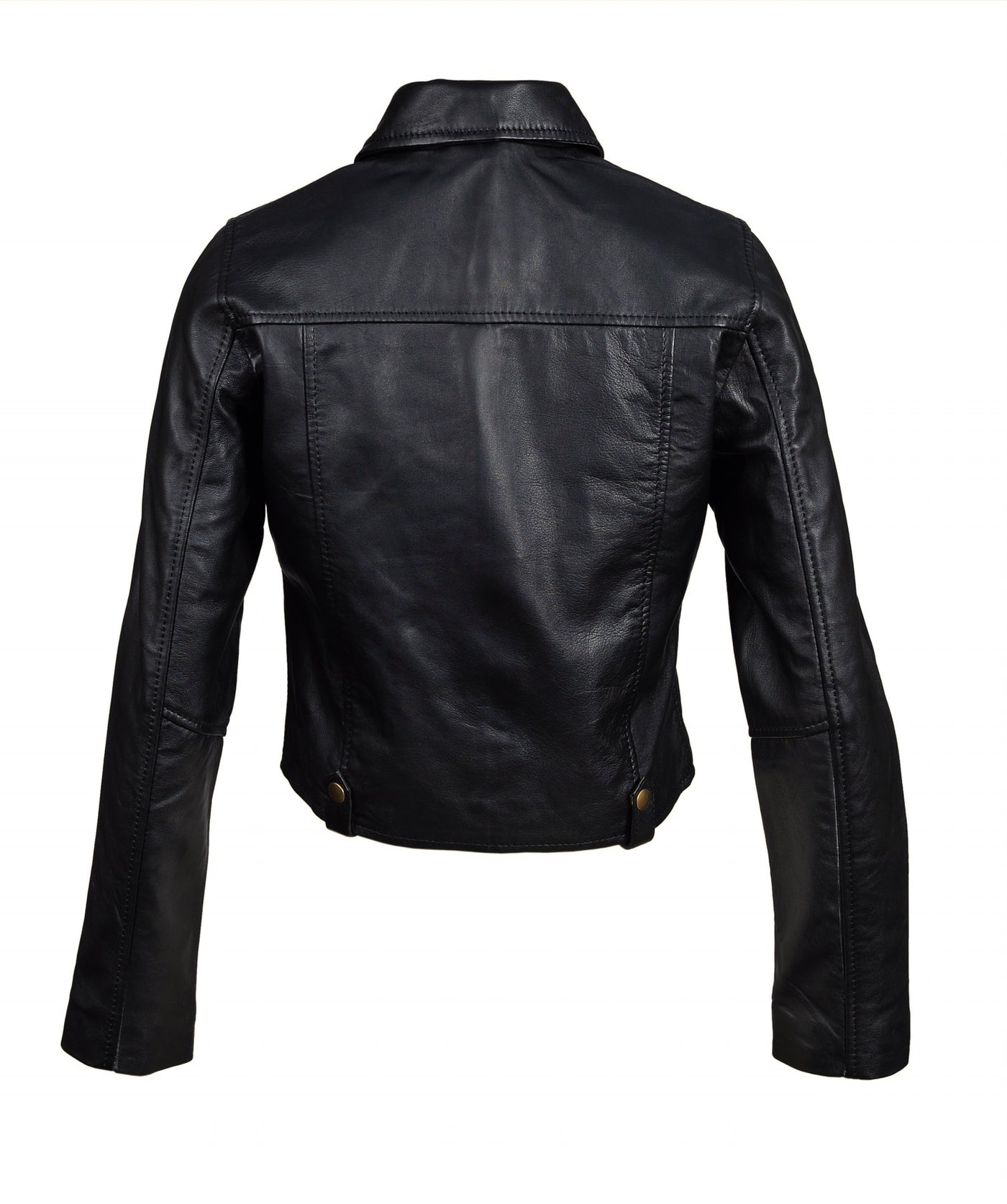Unique Moesha's classic crop leather jacket