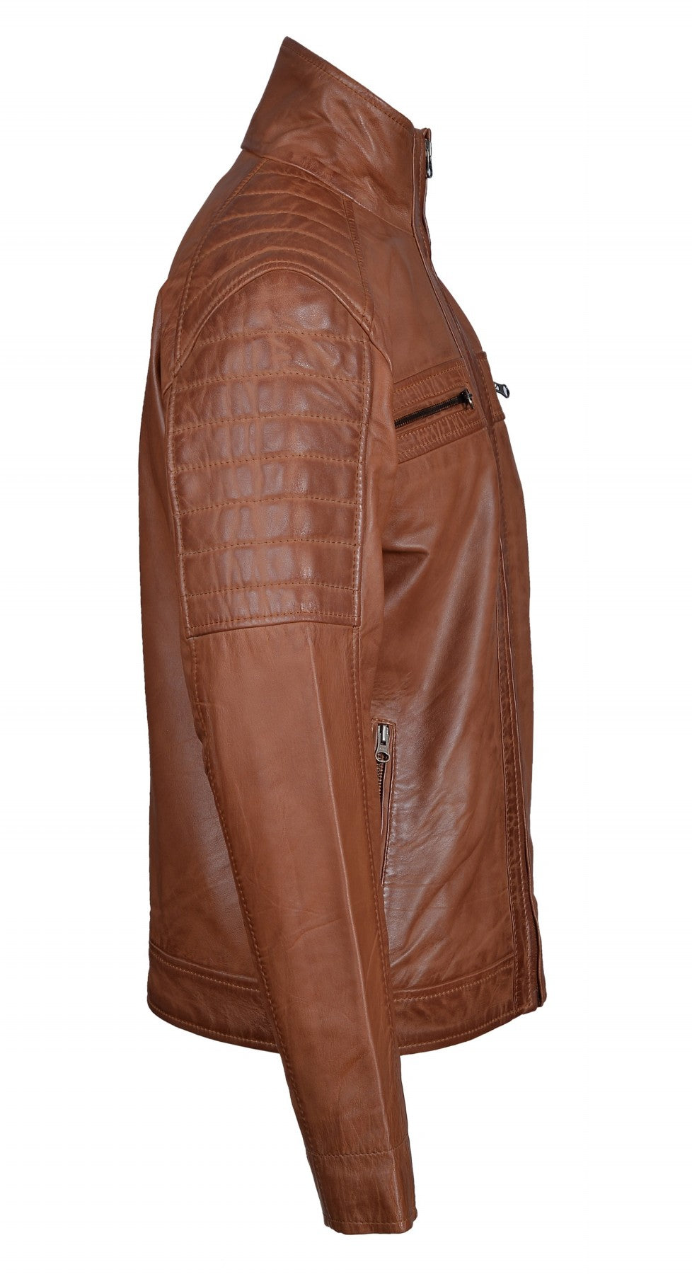 Arm Patches Comfortable Bogdans brown leather jacket
