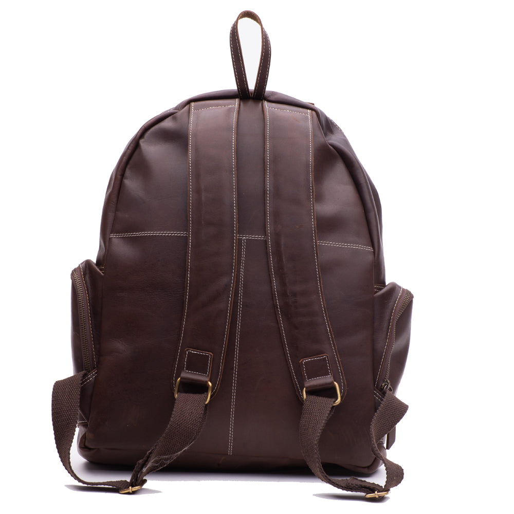 High Class Slim Dark Brown laptop leather Backpack