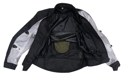 B&W Textile Motorcycle Jacket with Armor Protectors