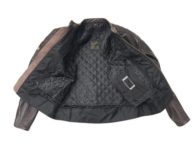 Brown Cafe Racer Armored Leather Jacket