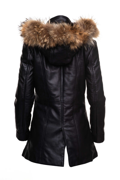 unique or custom winter Jazmyn's hooded long coat with fox fur