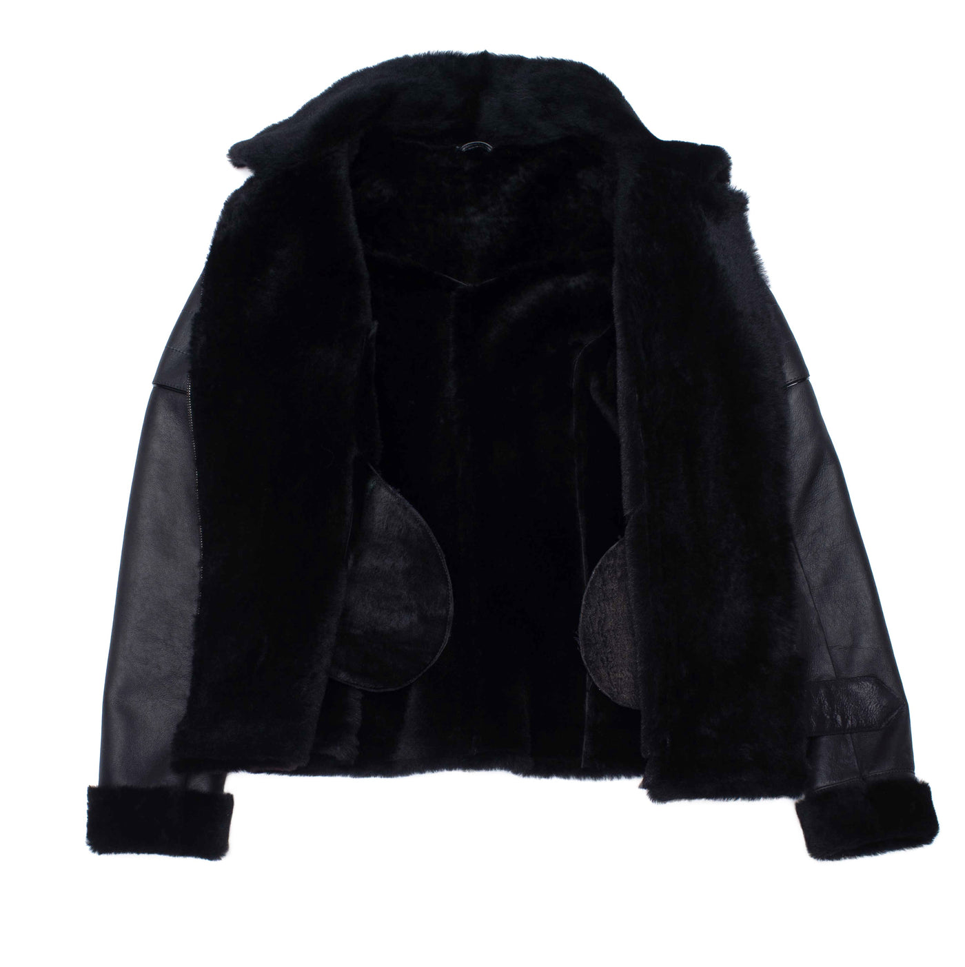 Tasha’s Black Sheepskin Shearling B-3 Bomber Style Jacket – Lusso Leather